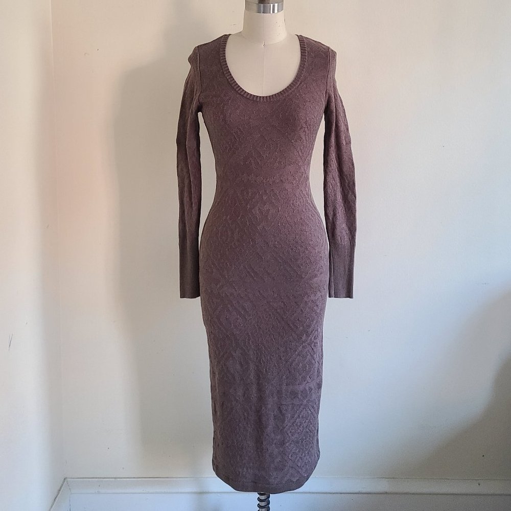 Cocoa Brown Scoop Neck Sweater Dress